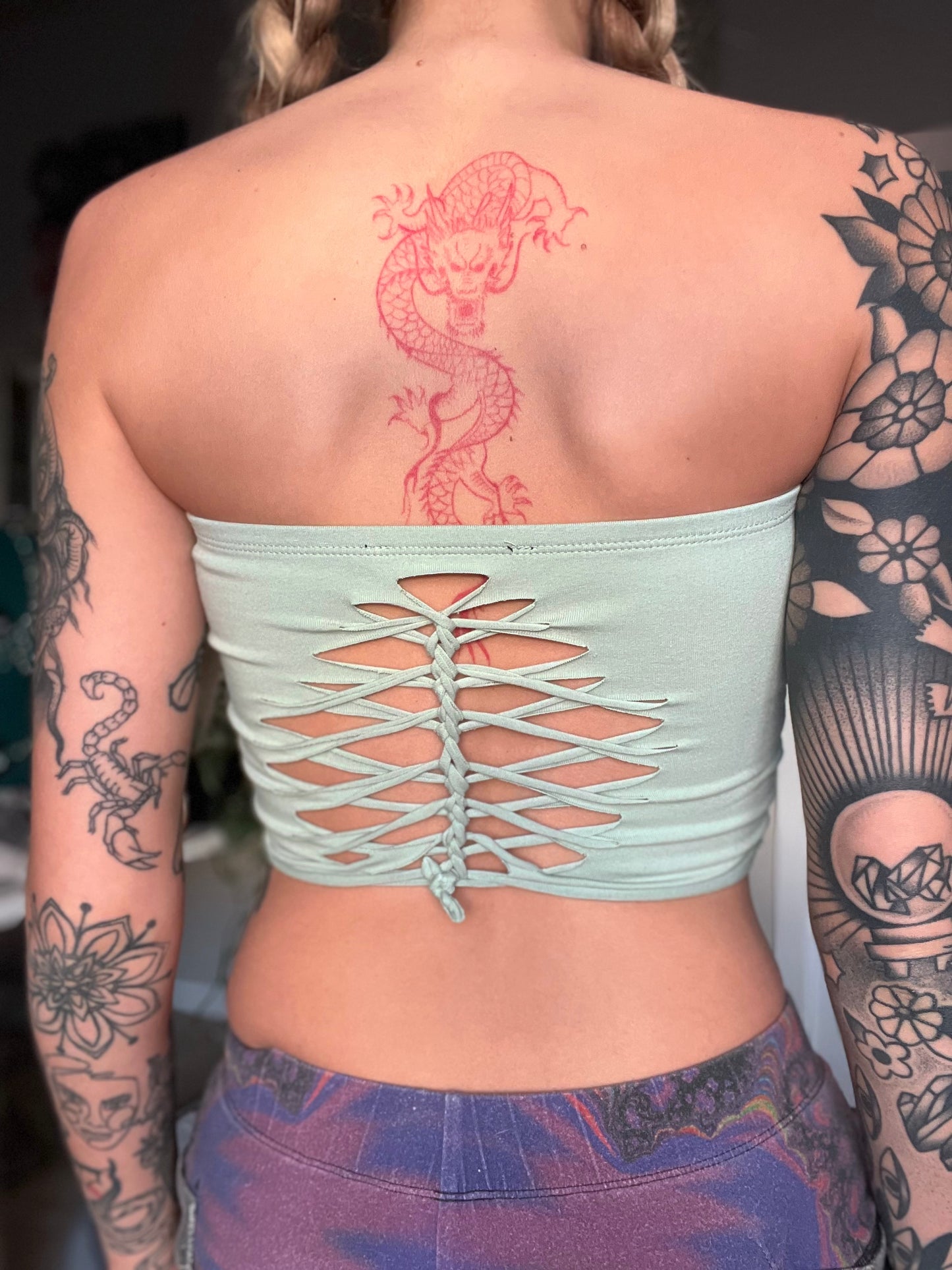 sage braided bandeau top