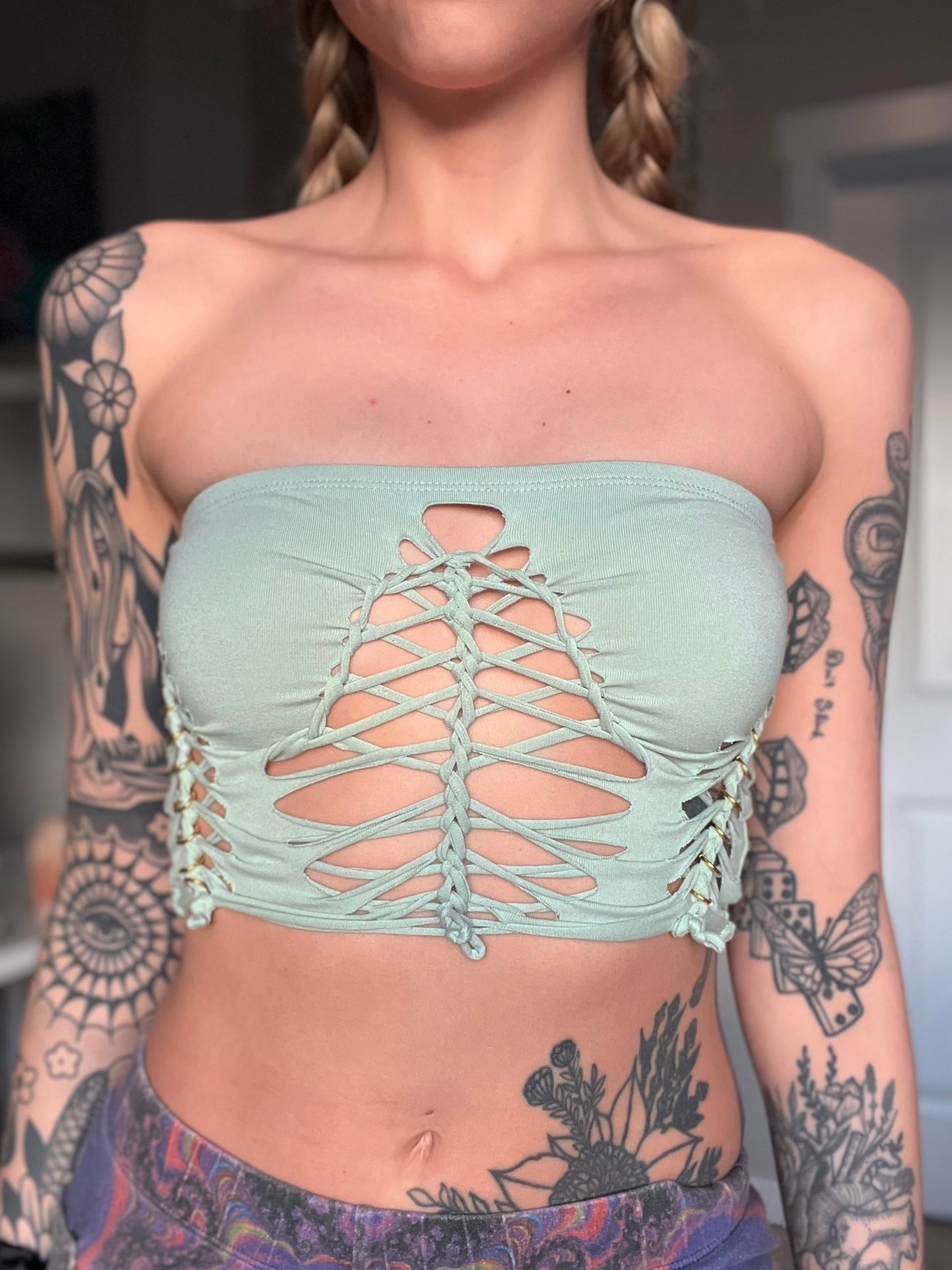 sage braided bandeau top