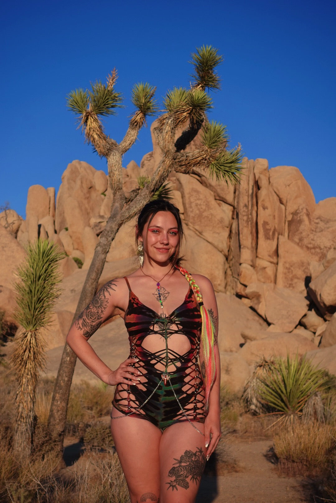 ‘rainbow quarts’ made to order reverse dye romper