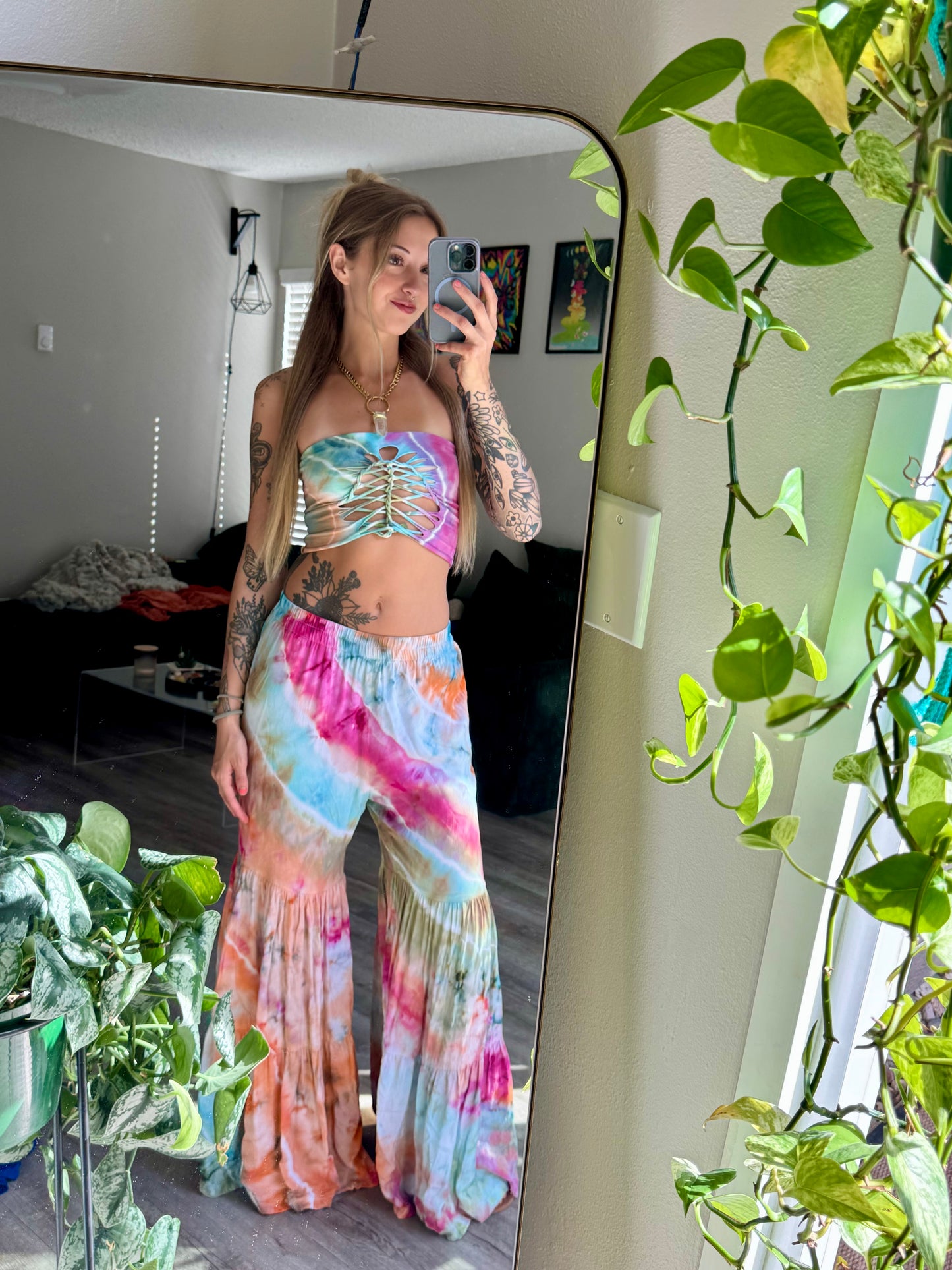 custom flowy pants & top set