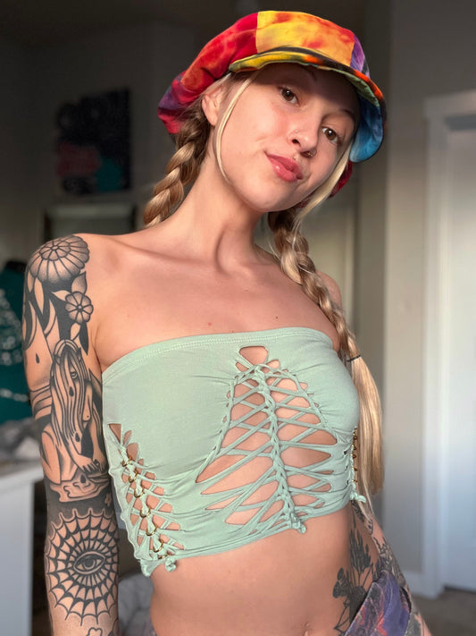sage braided bandeau top