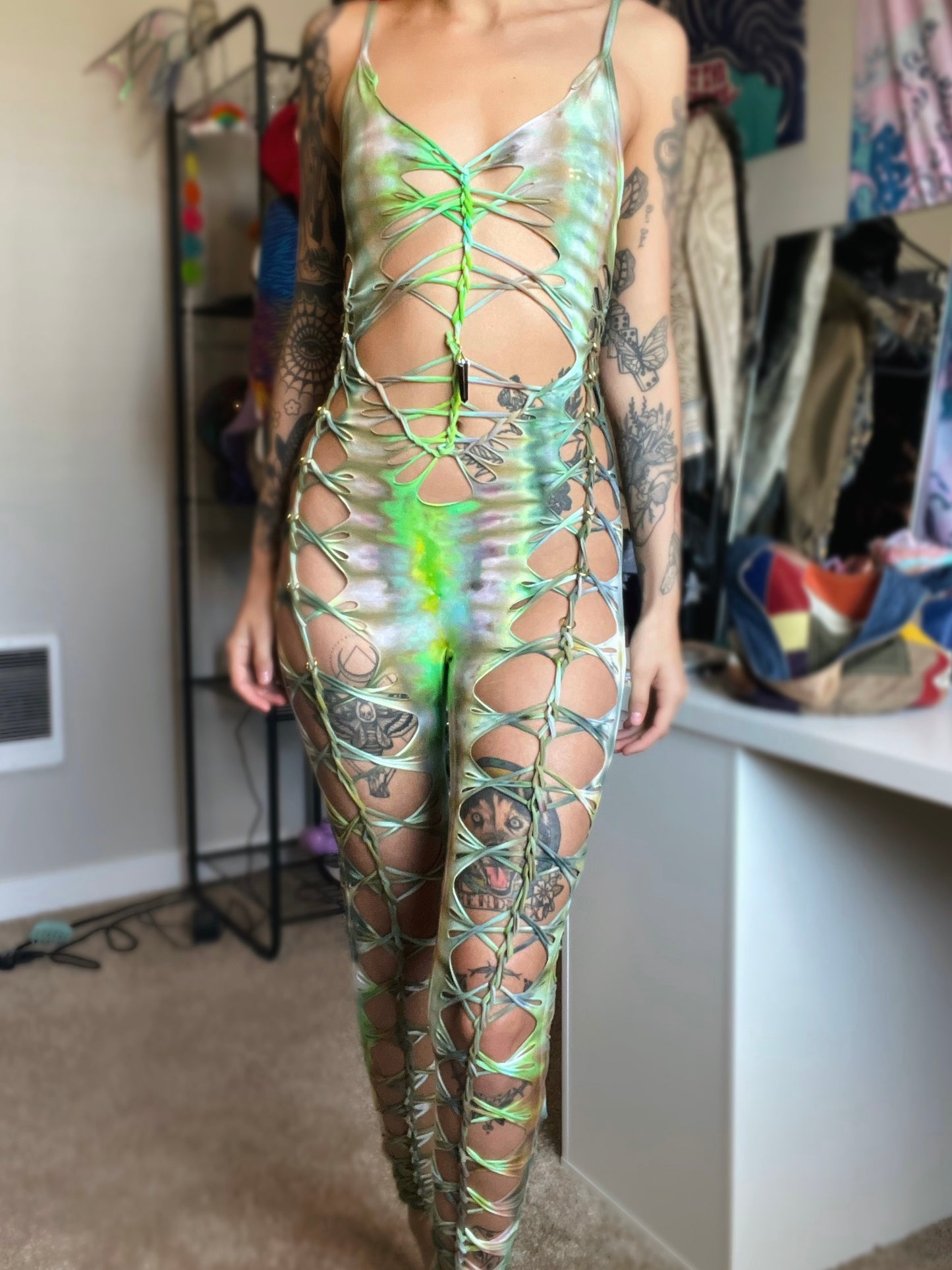 ‘moss‘ catsuit in size medium