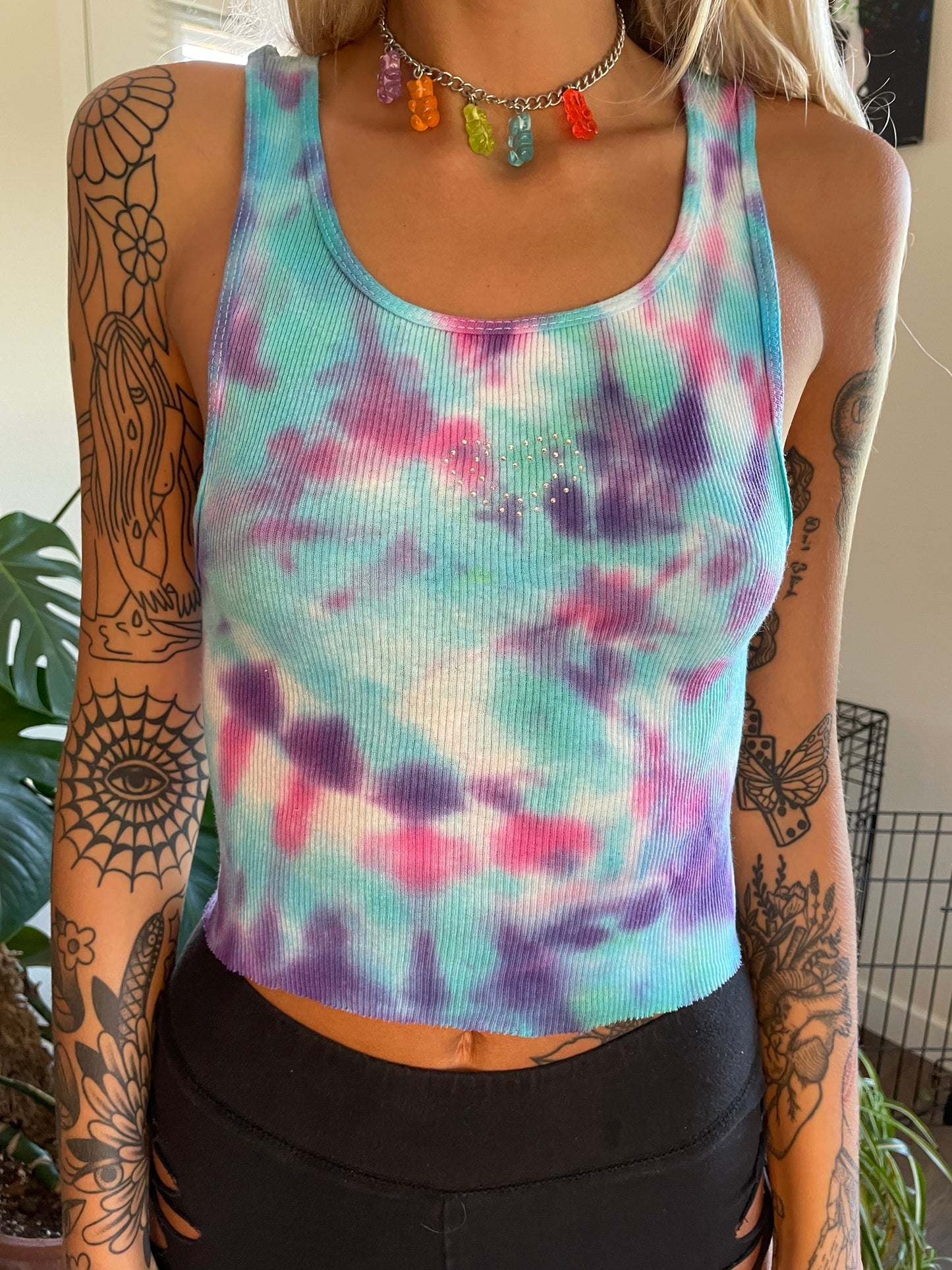 Bedazzled Tie Dye Tank