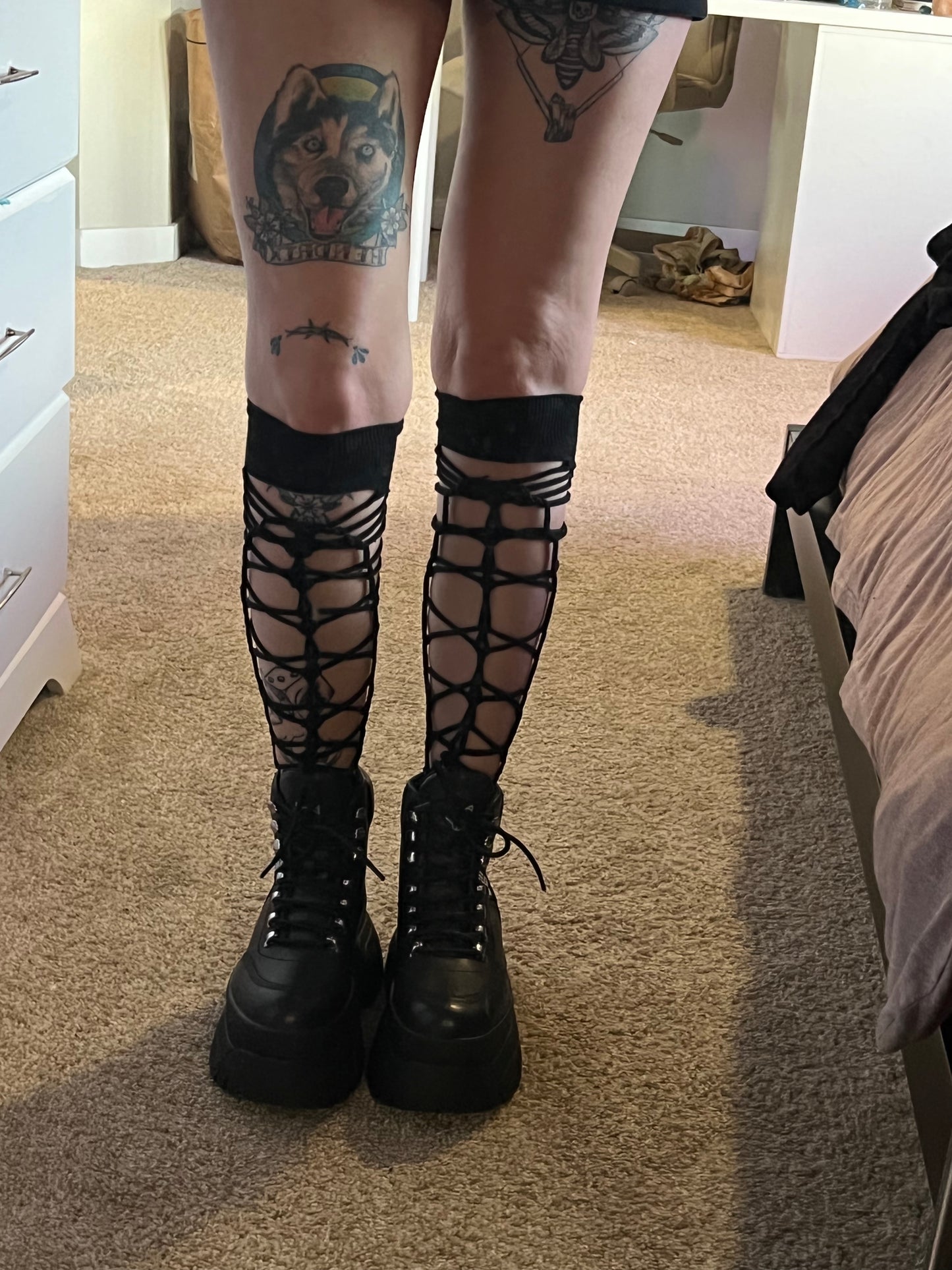 braided knee high socks