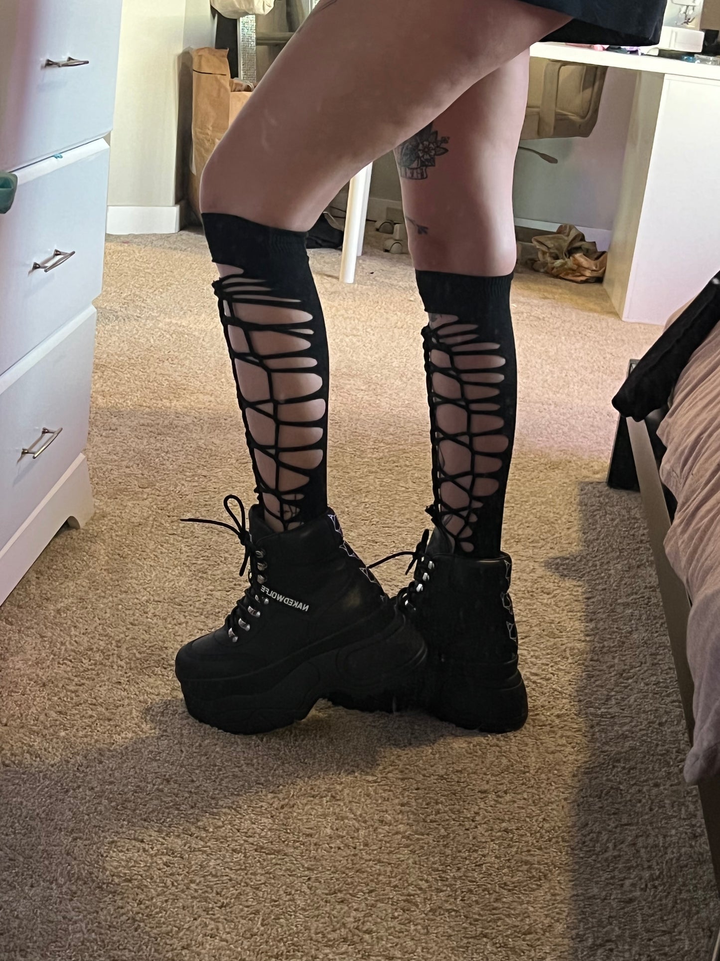 braided knee high socks